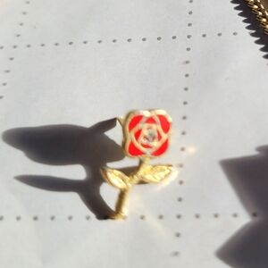 Masonic Rose Lapen Pin Diamond Or Cubic Zirconia Center